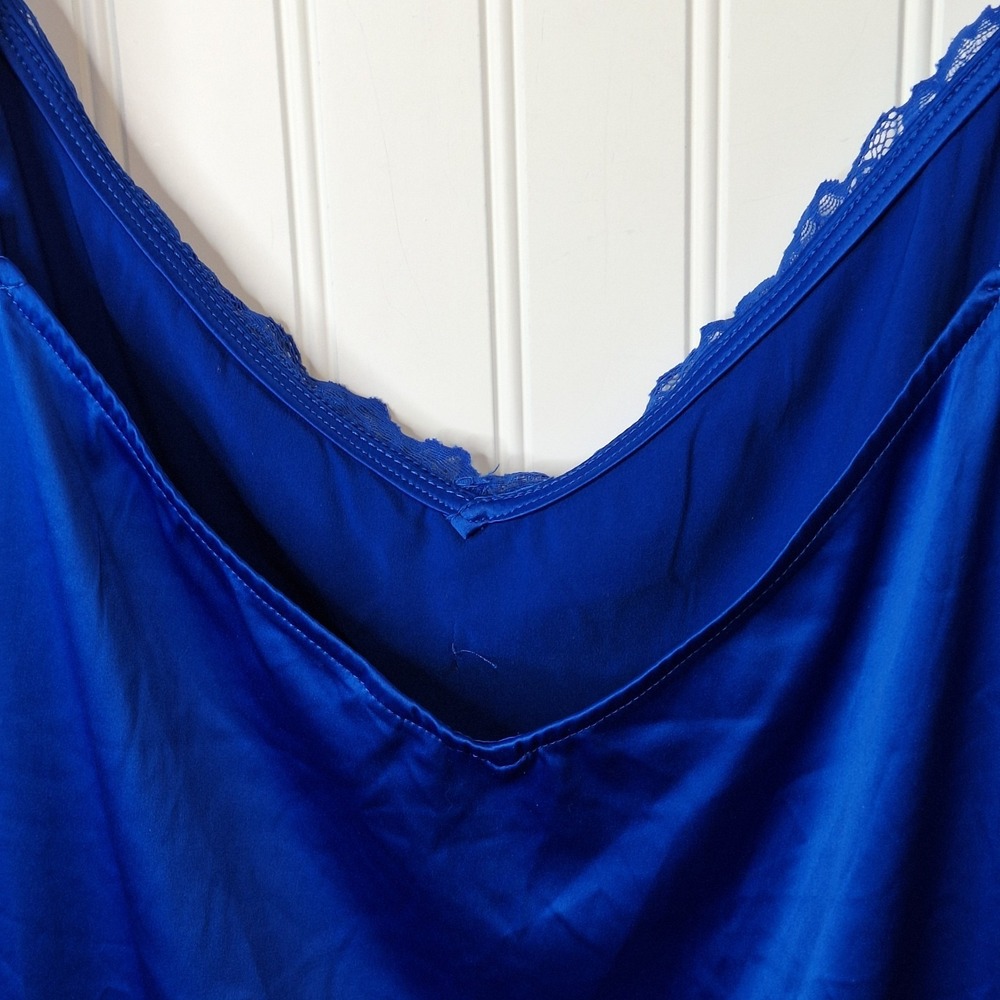 Torrid Sleep Womens Dream Satin Lace Trim Sleeveless Sleep Cami Size 5 Blue - Picture 4 of 8